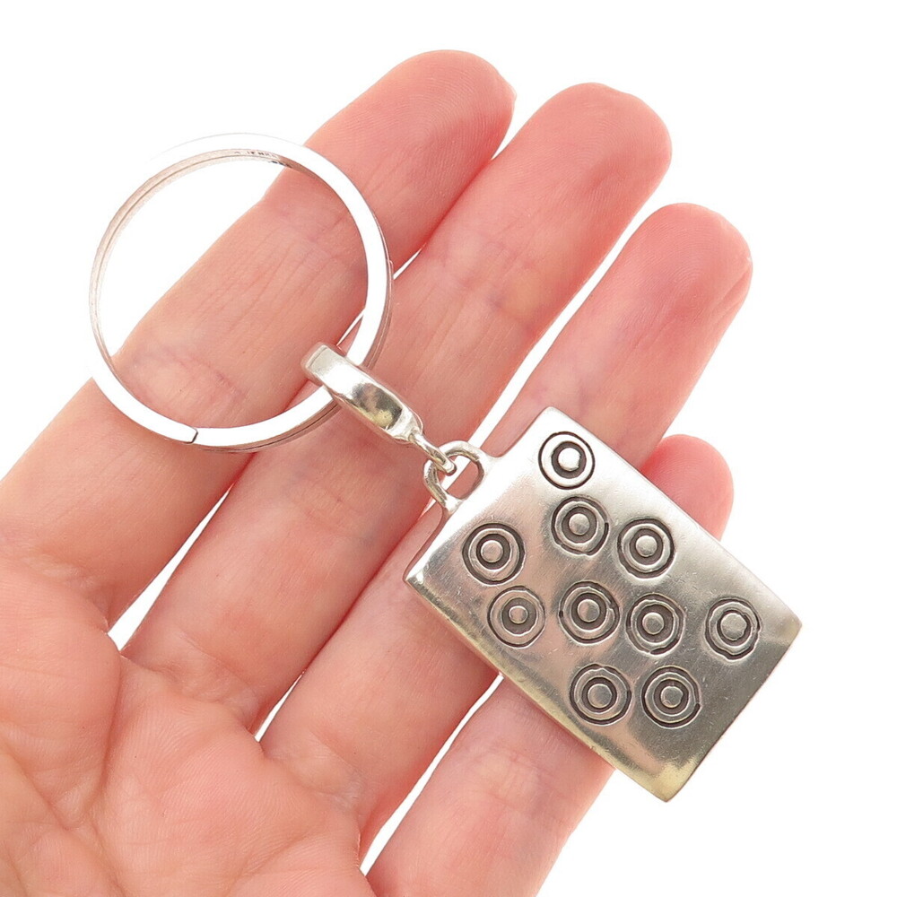 Lisa Jenks 925 Sterling Silver Vintage Modernist Key Fob Ring Holder